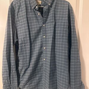 Classic Men's Casual Blue Plaid Shirt from J.Crew